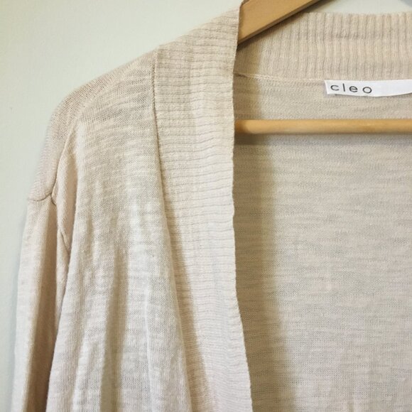 Pale Pink Lightweight Knit Cotton Rayon Open Cardigan - Picture 3 of 16